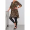 Leopárd mintás hátulja hosszabb ingtunika! barna-bézs-fekete XL-3XL