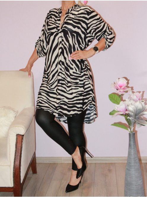 Zebra mintás hátulja hosszabb ingtunika!  XL-3XL