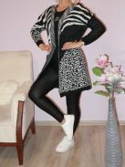 Zebra mintás,leopárdos,kapucnis kötött kardigán !  M-XL