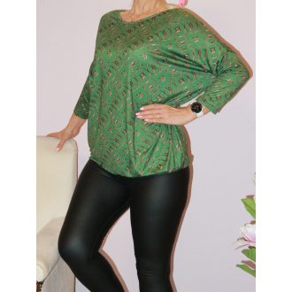 Mintás,lenge,gumis aljú felső !  zöld   L-XXL