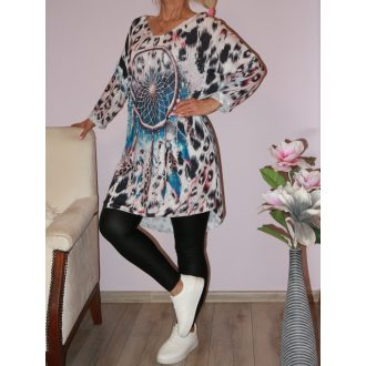 Álomfogó mintás V nyakú tunika ! XXL-3XL