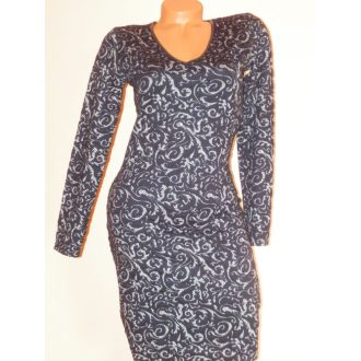 Szupercsinos,mintás V nyakú elegáns RUCY FASHION ruha! S