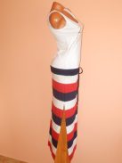 Szupercsinos,matróz csíkos,feliratos RUCY FASHION maxi ruha! M,L