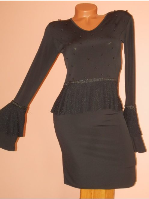 Csodaszép,harangujjú,gyöngyös,elegáns peplum ruha! S,M,.L,XL