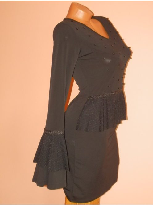 Csodaszép,harangujjú,gyöngyös,elegáns peplum ruha! S,M,.L,XL