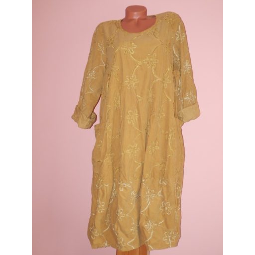 Zsebes,hímzett,laza-lenge,bársony ruha! Több szín! XL-XXL