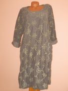 Zsebes,hímzett,laza-lenge,bársony ruha! Több szín! XL-XXL