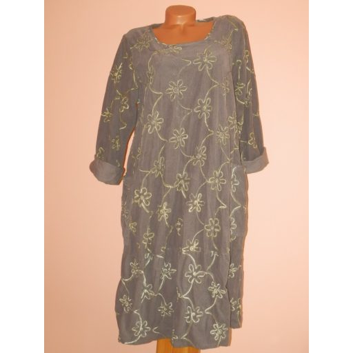 Zsebes,hímzett,laza-lenge,bársony ruha! Több szín! XL-XXL