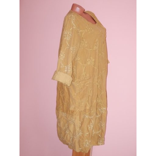 Zsebes,hímzett,laza-lenge,bársony ruha! Több szín! XL-XXL