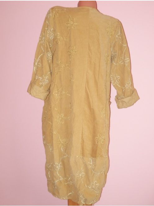 Zsebes,hímzett,laza-lenge,bársony ruha! Több szín! XL-XXL