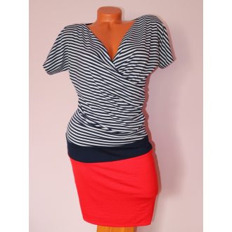 Csinos,csíkos,átlapolt RUCY FASHION ruha! S,M,L