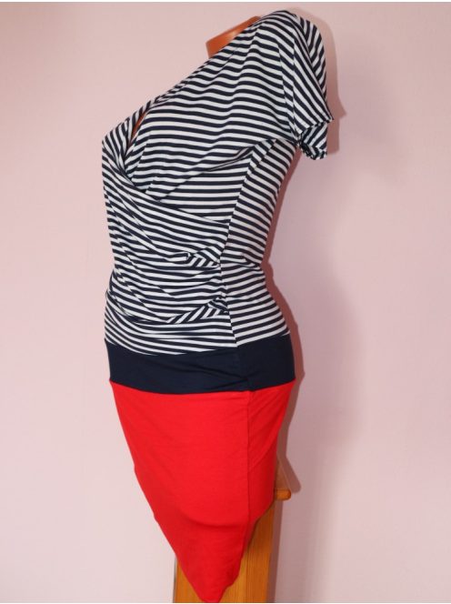 Csinos,csíkos,átlapolt RUCY FASHION ruha! S,M,L