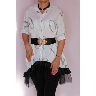 Csodaszép,tüllös,latexbetétes,betűmintás ing!