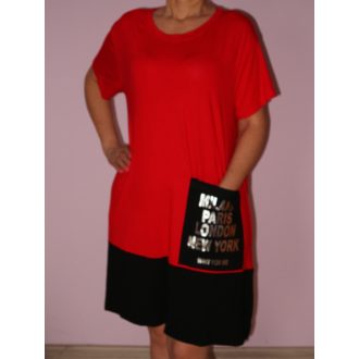 Zsebes,lenge,feliratos A vonalú tunika/ruha!  L-XXL