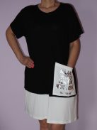 Zsebes,lenge,feliratos A vonalú tunika/ruha!  L-XXL