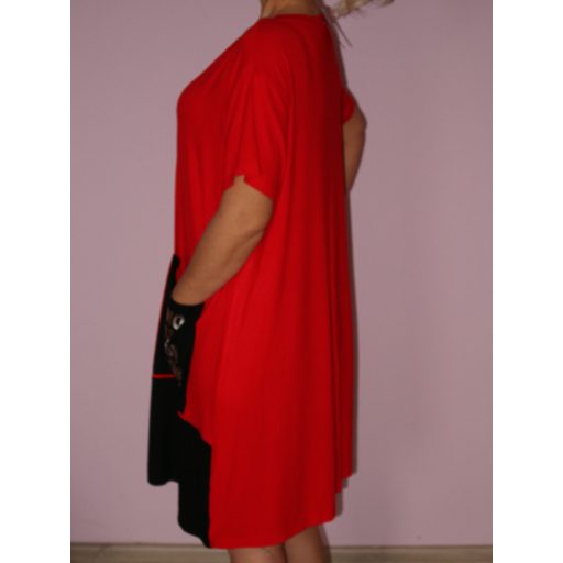 Zsebes,lenge,feliratos A vonalú tunika/ruha!  L-XXL