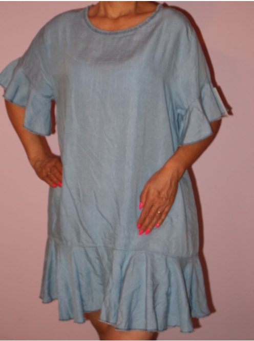 Fodros ujjú és aljú farmerruha!  Több szín!  L-XL