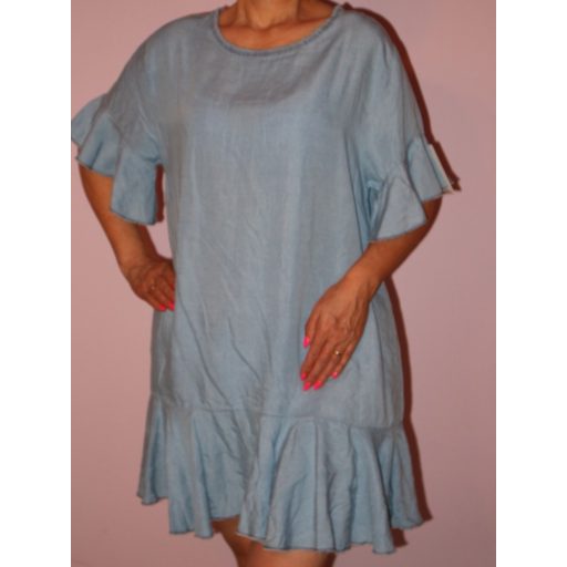 Fodros ujjú és aljú farmerruha!  Több szín!  L-XL