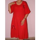 Lenvásznas,anyaggal díszített,A vonalú ruha!  Több szín!  L-XL