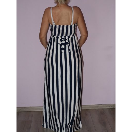 Csinos,csíkos,átlapolt,spagettipántos maxiruha! Több szín!  S-XL