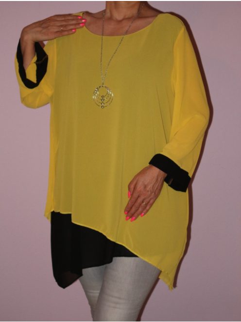 Muszlin,láncos,aszimmetrikus aljú tunika!  Több szín!  L-XXL