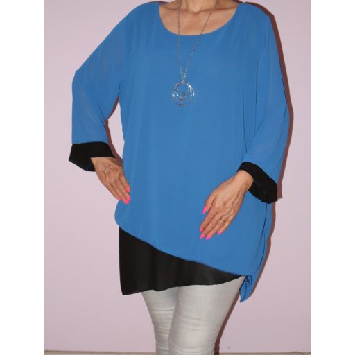 Muszlin,láncos,aszimmetrikus aljú tunika!  Több szín!  L-XXL