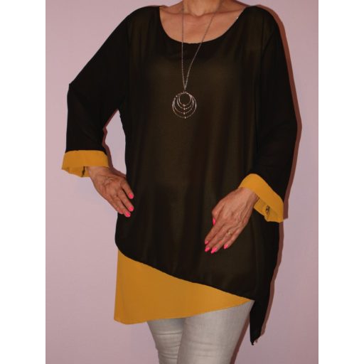 Muszlin,láncos,aszimmetrikus aljú tunika!  Több szín!  L-XXL
