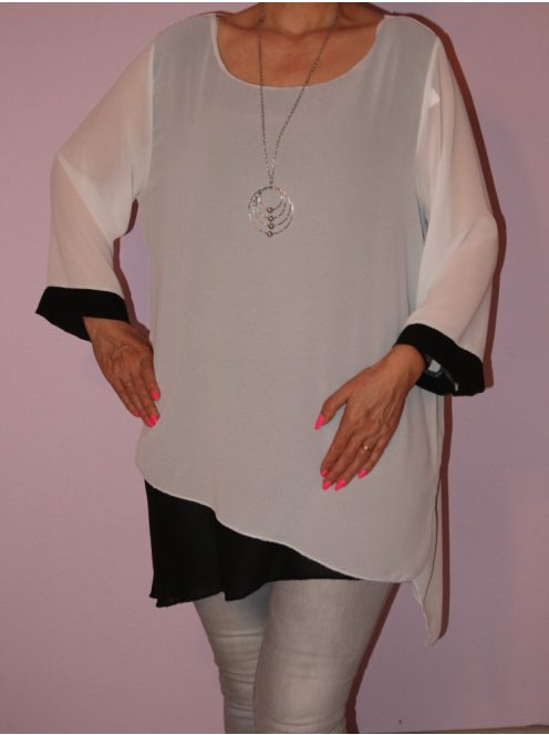 Muszlin,láncos,aszimmetrikus aljú tunika!  Több szín!  L-XXL