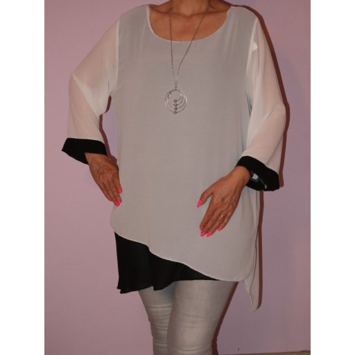 Muszlin,láncos,aszimmetrikus aljú tunika!  Több szín!  L-XXL