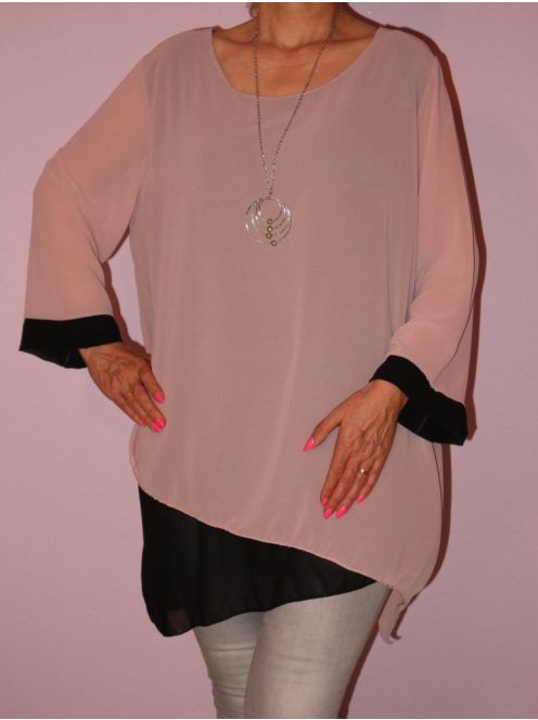 Muszlin,láncos,aszimmetrikus aljú tunika!  Több szín!  L-XXL