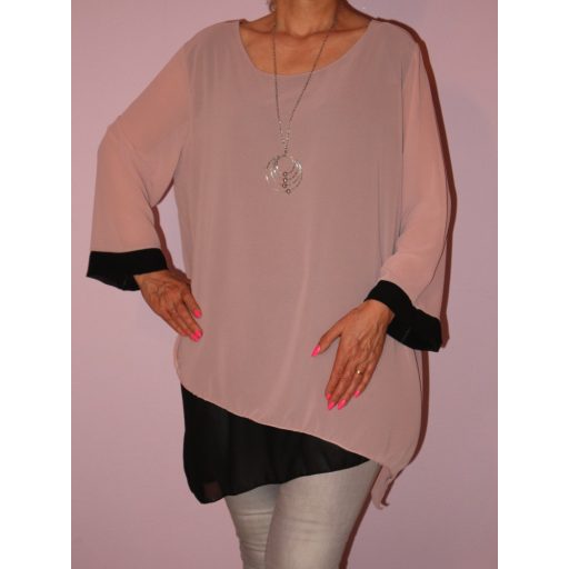 Muszlin,láncos,aszimmetrikus aljú tunika!  Több szín!  L-XXL