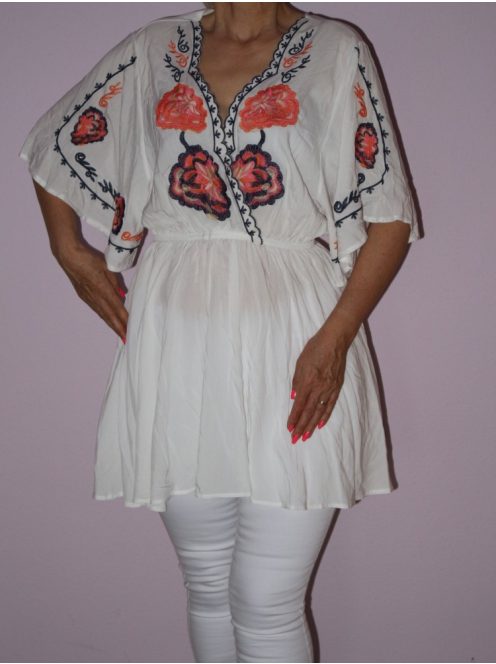Hímzett,átlapolt,harangujjú tunika!  L-XL