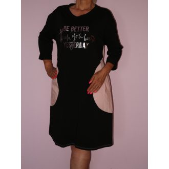 Feliratos,A vonalú,betétes ruha!  Több szín!  L-XL