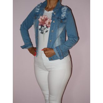 Csipkebetétes,szaggatott,zsebes  farmerdzseki !  M,L,XL
