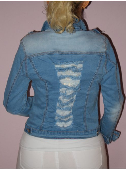 Csipkebetétes,szaggatott,zsebes  farmerdzseki !  M,L,XL