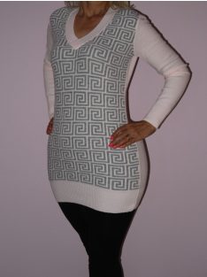 Mintás,kötött V nyakú tunika!  Több szín!  S-XL