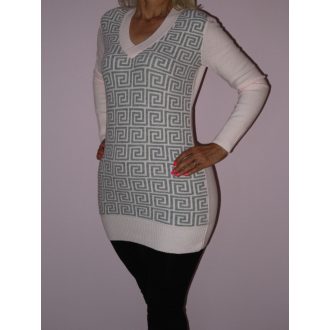 Mintás,kötött V nyakú tunika!  Több szín!  S-XL