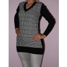 Mintás,kötött V nyakú tunika!  Több szín!  S-XL