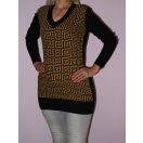 Mintás,kötött V nyakú tunika!  Több szín!  S-XL
