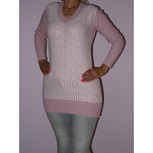 Mintás,kötött V nyakú tunika!  Több szín!  S-XL