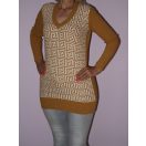 Mintás,kötött V nyakú tunika!  Több szín!  S-XL