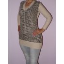 Mintás,kötött V nyakú tunika!  Több szín!  S-XL