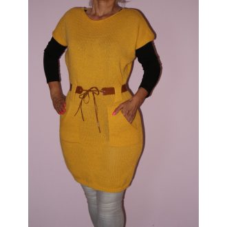   Kötött,öves,rövid ujjú zsebes tunika!  Több szín!  S-XL