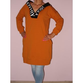 Kapucnis,feliratos,zsebes tunika/ruha! Több szín!  M-XL