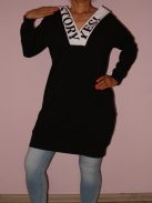 Kapucnis,feliratos,zsebes tunika/ruha! Több szín!  M-XL