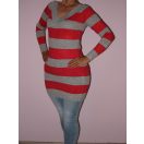 Csíkos,dupla V nyakú tunika!  Több szín! S-XL