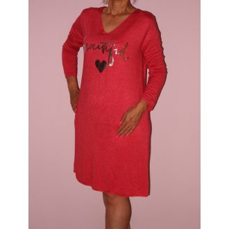 V nyakú,feliratos tunika/ruha!  Több szín!  L-XL