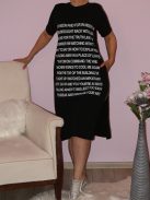 Írásos,két oldalt felsliccelt,zsebes ruha!  Több szín!  M-XL