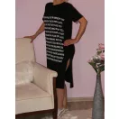 Írásos,két oldalt felsliccelt,zsebes ruha!  Több szín!  M-XL