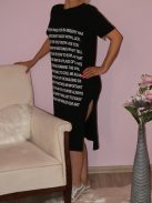 Írásos,két oldalt felsliccelt,zsebes ruha!  Több szín!  M-XL